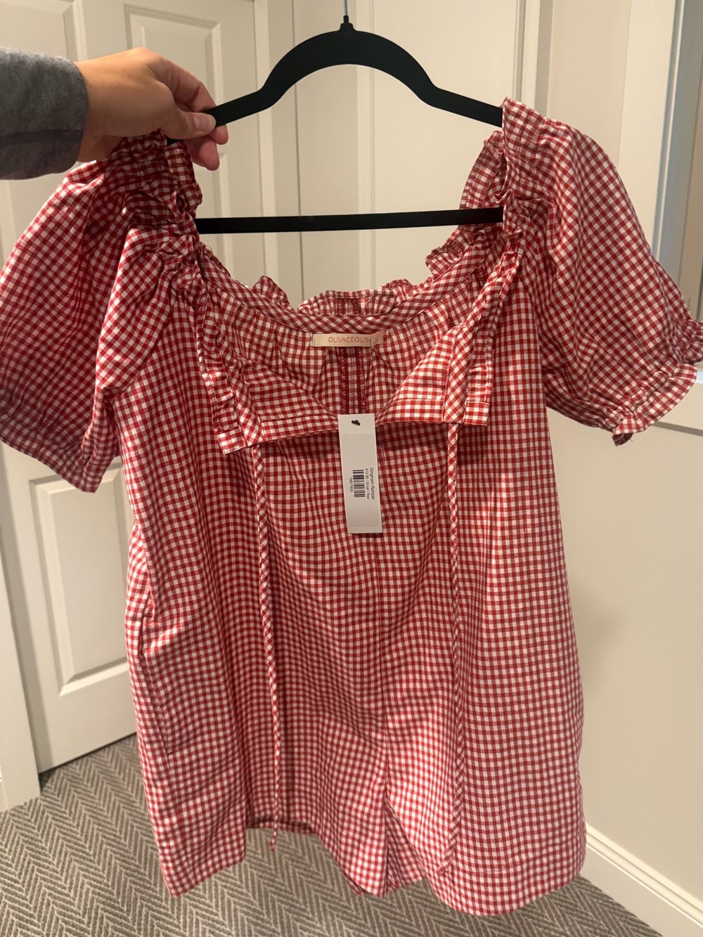 Olivaceous red romper size S
